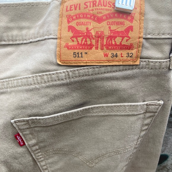 Levi’s 511 Tan Jeans 34/32 - Picture 3 of 6